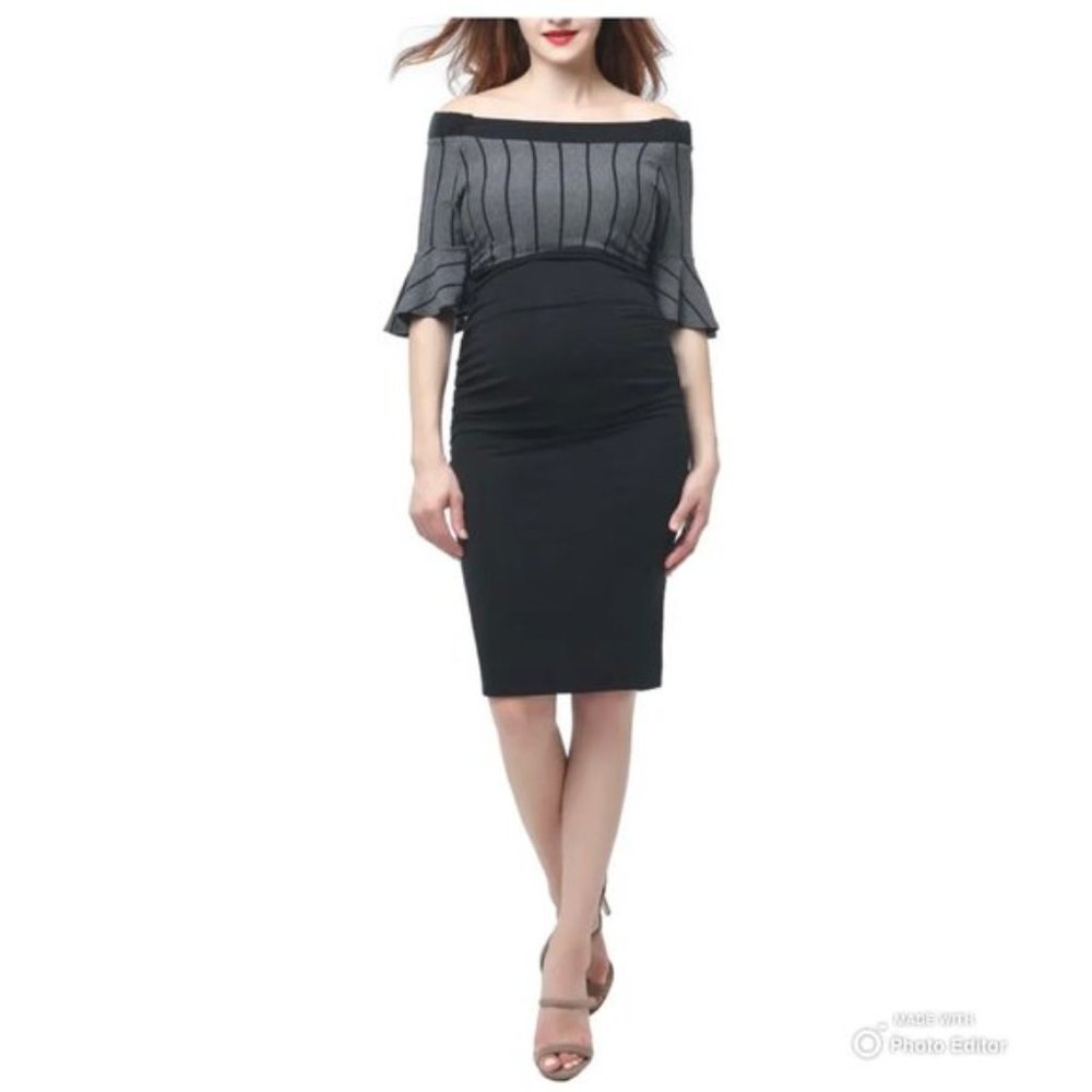 Kimi & Kai Black Josephine Maternity Dress